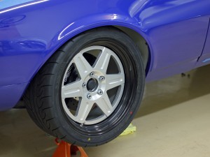 Jongbloed front wheel on Jason Rhoades 1967 STX Camaro with 265/35-18 Yokohama Advan Neova AD08 tire